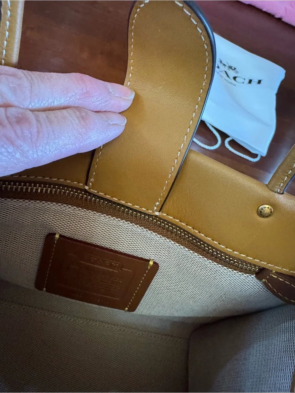 NWT Coach Glove-Tanned Leather Scenic Tote - Central Park Bridge & River. Rare - Picture 6 of 8